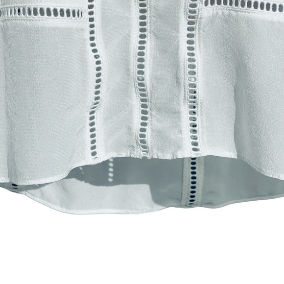 CLUB MONACO 100% Silk Blouse Long Sleeved Top White Small - Picture 6 of 7